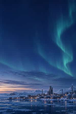 A polar station under the aurora